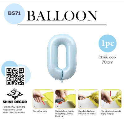 Bóng kiếng số xanh mint - BS71