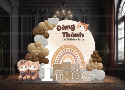 Mẫu trang trí mèo nâu