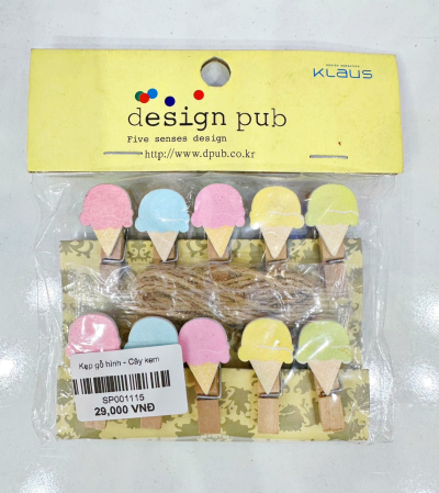 Kẹp Gỗ Treo Ảnh - Que kem