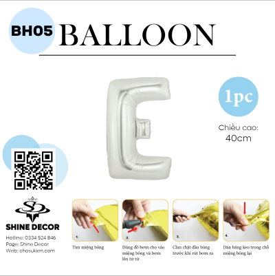 Bóng kiếng chữ bạc 40cm - BH05