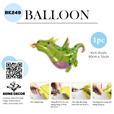 Bong Bóng Hình Khủng Long - Phung Lửa - BK249