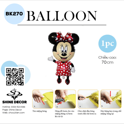 Bóng Bóng Hình Nhân Vật Hoạt Hình - chuột Minie - BK270