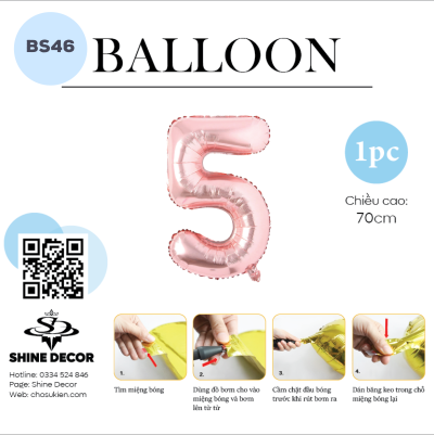 Bóng kiếng số rose gold - BS46