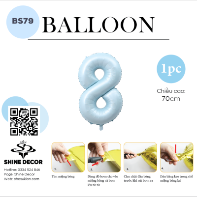 Bóng kiếng số xanh mint - BS79