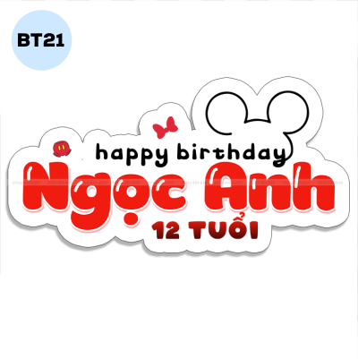 Bảng tên sinh nhật - BT21