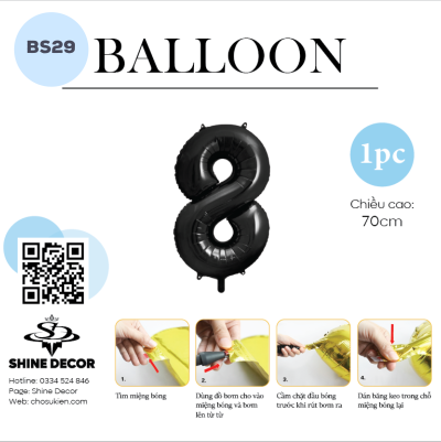 Bóng kiếng số đen - BS29