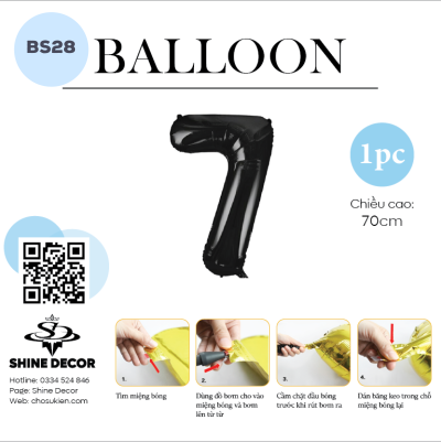 Bóng kiếng số đen - BS28