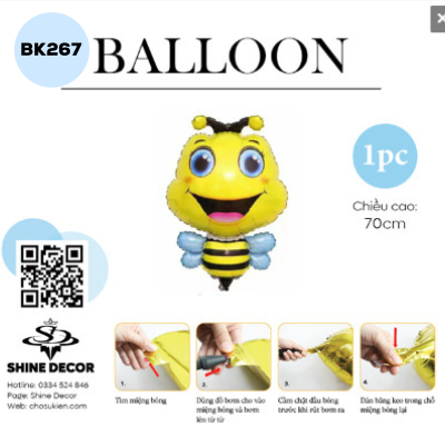 Bong Bóng Kiếng Hình Con vật - Ong Mắt To - BK267