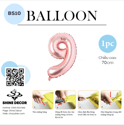 Bóng kiếng số rose gold - BS50