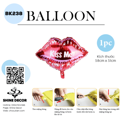 Bóng Kiếng Hình Wedding - Đôi Môi - BK238