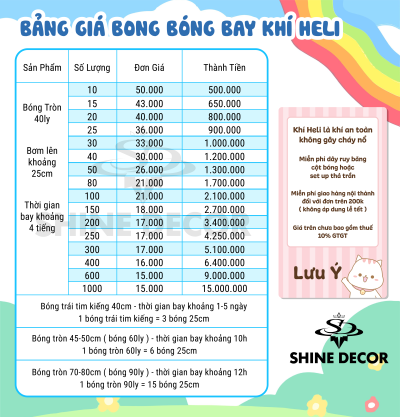 bóng bay khí heli