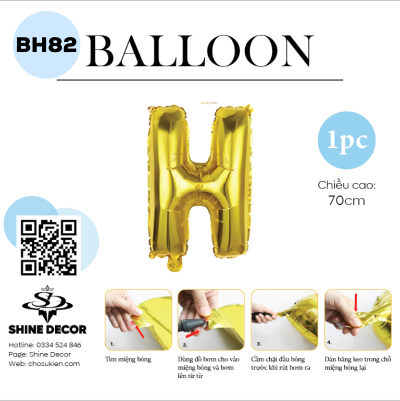 Bóng kiếng chữ vàng 70cm - BH82