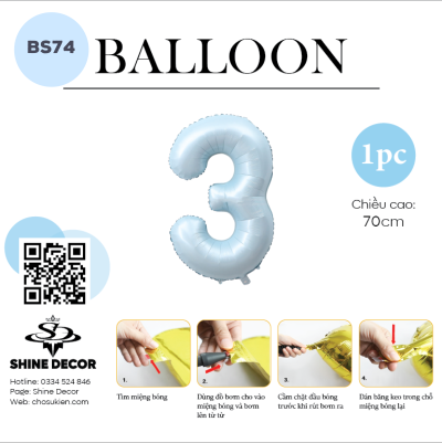 Bóng kiếng số xanh mint - BS74