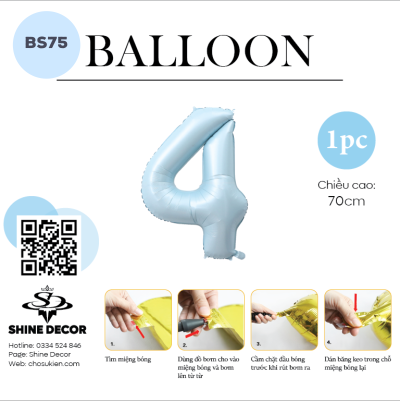 Bóng kiếng số xanh mint  - BS75