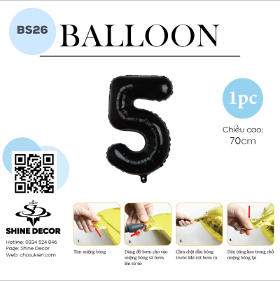 Bóng kiếng số đen - BS26