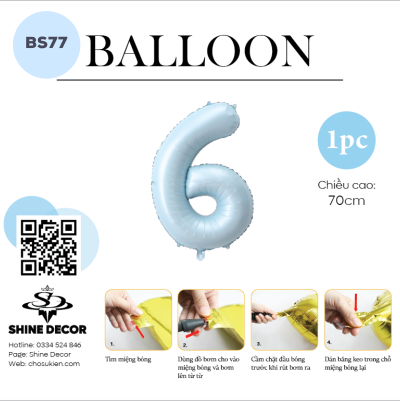 Bóng kiếng số xanh mint - BS77