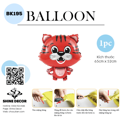 Bong Bóng Kiếng Hình Con vật - Hổ Đỏ - BK195