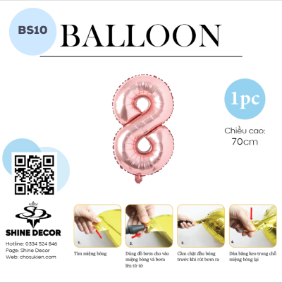 Bóng kiếng số rose gold - BS49