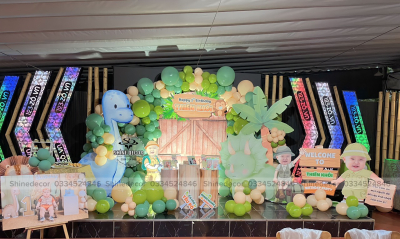 Trang Trí Sinh Nhật Bé Trai - Mẫu Khủng Long 03