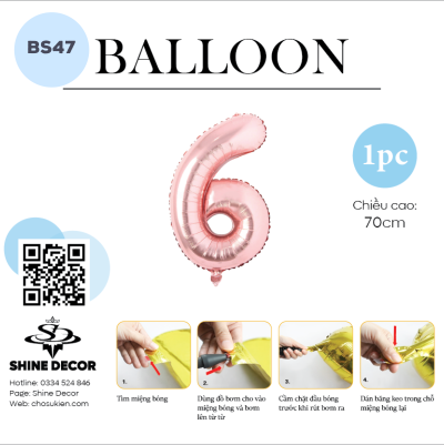 Bóng kiếng số rose gold - BS47