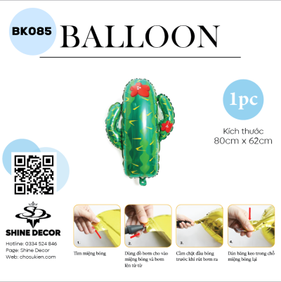 Bong Bóng Hình Cây - Xương Rồng Hoa - BK085